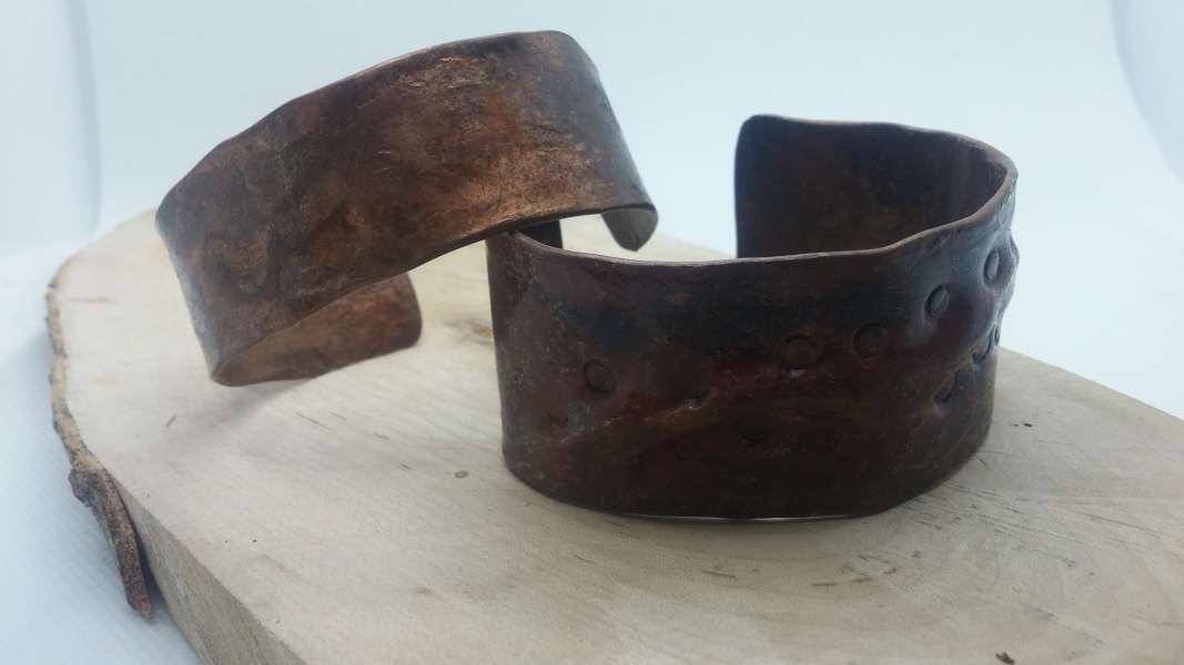 Wide copper bracelets $15