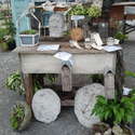 Cement stepping stones and peat pots