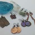 Earrings: Copper, Copper Pennies and Resin.